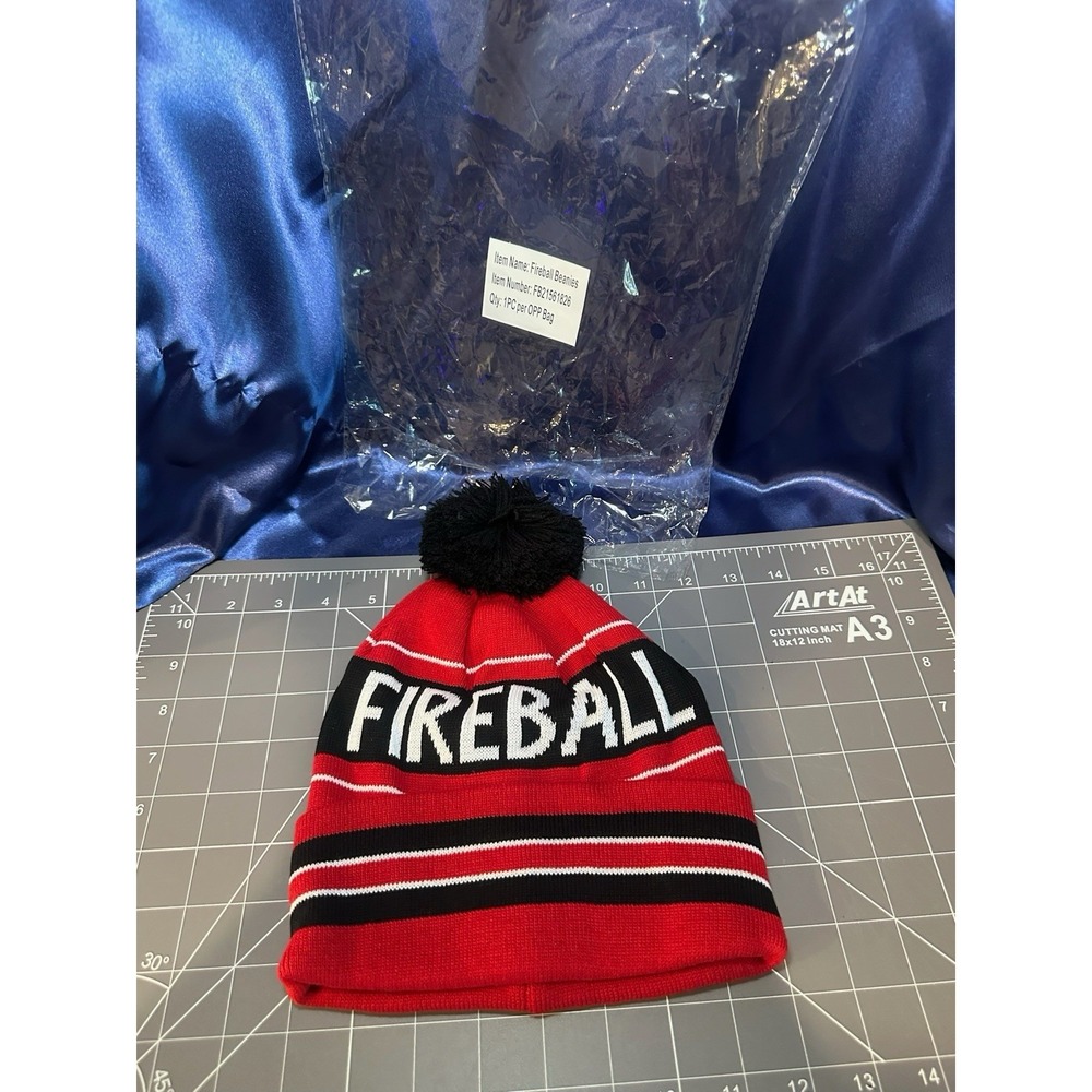 Fireball Beanie Wool Hat With Puff/Pom Poms Ski Hat New With Tags Sealed